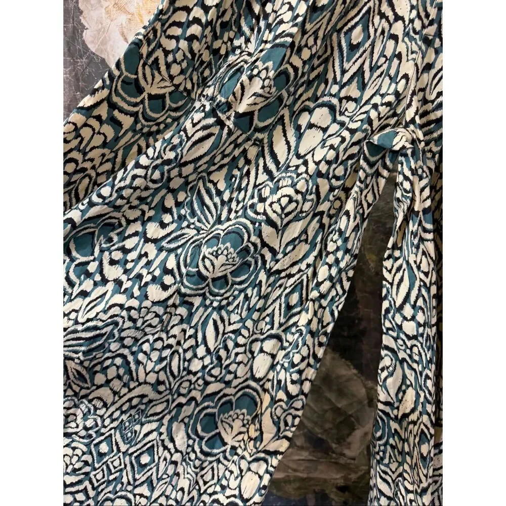 New Free People Miss You Most Printed Wide-Leg Pants Size 6
